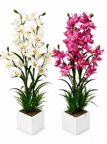 Sztuczne kwiaty duża orchidea w doniczce