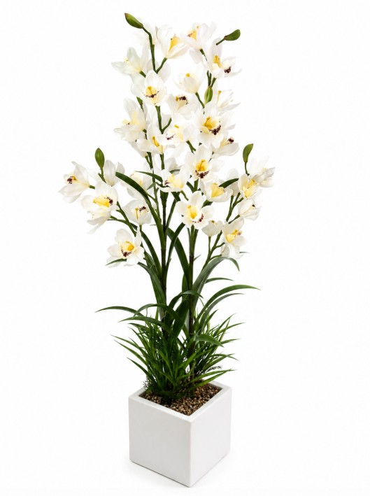 Sztuczne kwiaty duża orchidea w doniczce