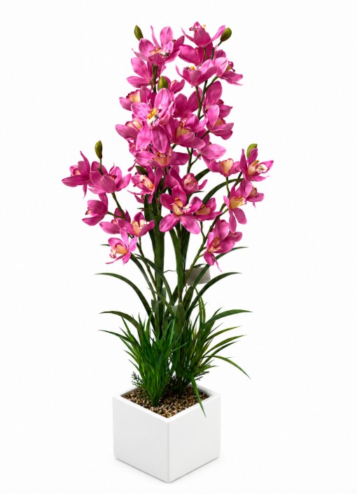 Sztuczne kwiaty duża orchidea w doniczce