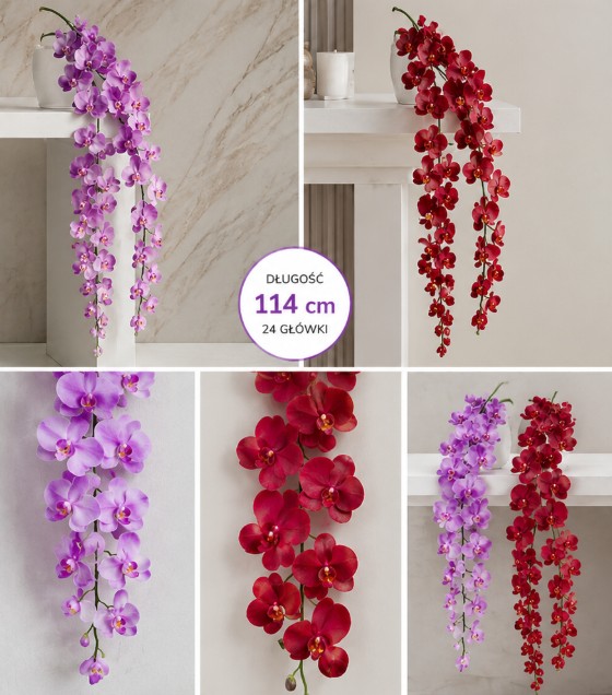 Sztuczna gałązka kwiatowa orchidea