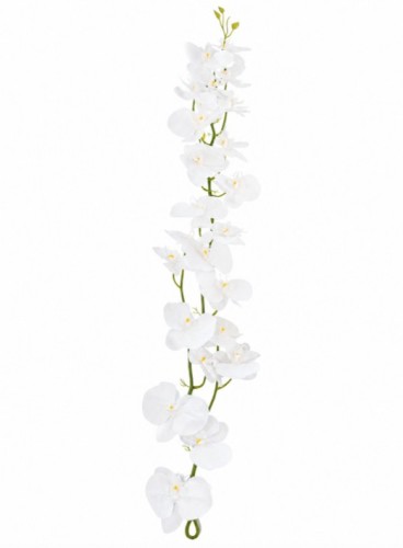 Sztuczna gałązka kwiatowa biała orchidea