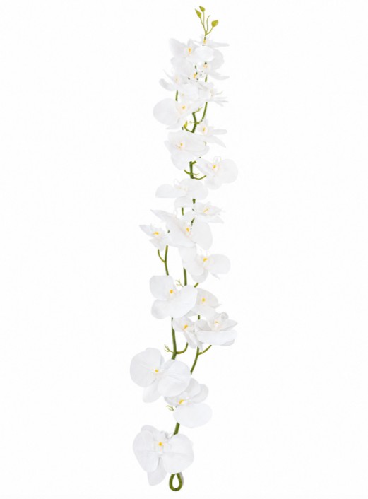 Sztuczna gałązka kwiatowa biała orchidea