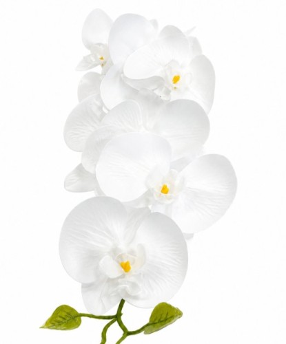 Sztuczna gałązka kwiatowa biała orchidea