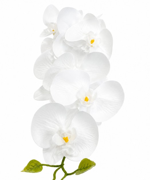 Sztuczna gałązka kwiatowa biała orchidea