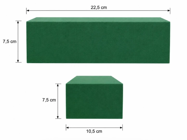 Gąbka florystyczna zielona - 10,5*22,5*7,5cm