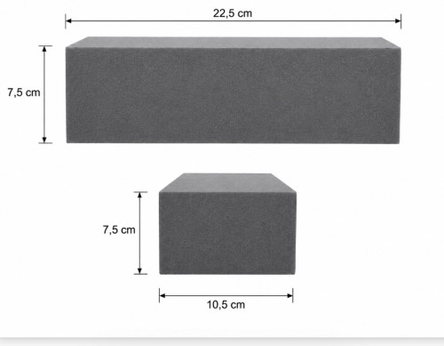 Gąbka florystyczna szara - 10,5*22,5*7,5cm