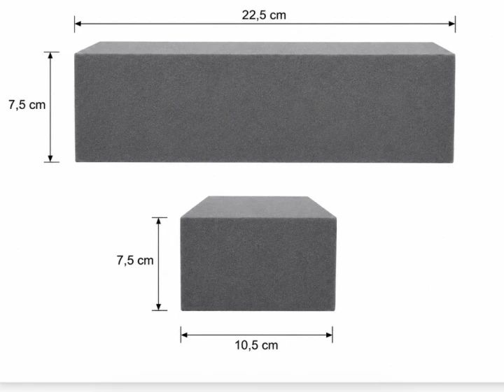 Gąbka florystyczna szara - 10,5*22,5*7,5cm
