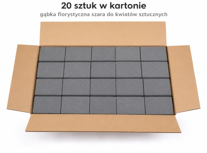 Gąbka florystyczna szara - 10,5*22,5*7,5cm